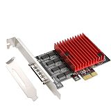 DIEWU 8 Pcie Port for DB9 RS232 Serial Port for Pcie Riser Card Serial Control Card Pci-E Express Extension Card Converter Adapter