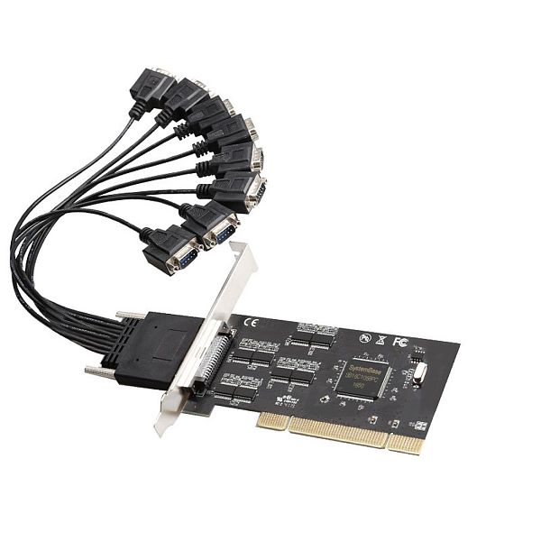 Diewu 8 RS232 Ports Serial Adapter Pci Expansion Board 16C1058 Chipset W / Fan-Out Com Cable
