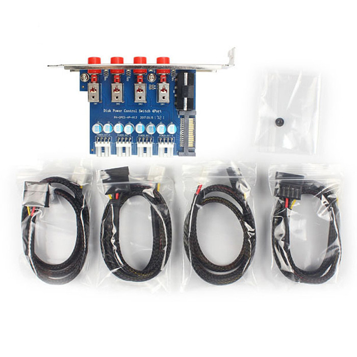 XT-XINTE 15Pin SATA Adapter 4 hard disk control system intelligent control management system HDD SSD power switch for Desktop switch PCB