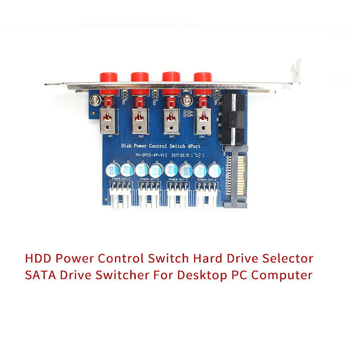XT-XINTE 15Pin SATA Adapter 4 hard disk control system intelligent control management system HDD SSD power switch for Desktop switch PCB