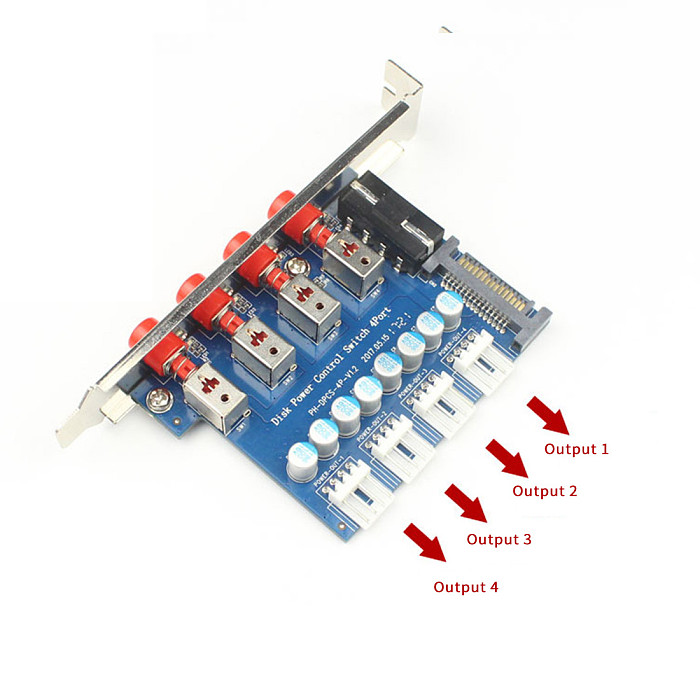 XT-XINTE 15Pin SATA Adapter 4 hard disk control system intelligent control management system HDD SSD power switch for Desktop switch PCB