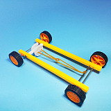 Feichao Rubber Band Power Trolley with Rubber Tires Straight Racing Car DIY Toys