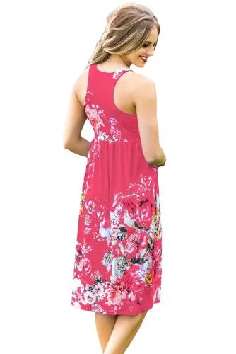 Fall in Love with Floral Print Boho Dress in Rosy