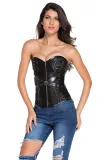 Black Zip Front Steampunk Corset with Thong