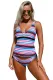 Girly Print Bandeau Tankini and Bikini Bottoms