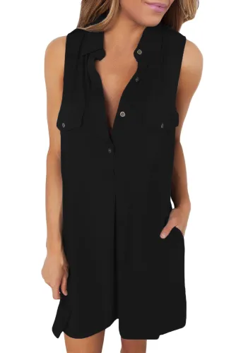 Black Button Down Tunic