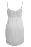 White Vintage Crinkled Beach Sundress