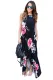 Black Floral Pocketed Holiday Maxi Boho Dress