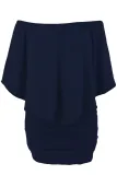 Multiple Dressing Layered Dark Blue Mini Dress