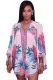 White Lotus Floral Chiffon Kimono Beach Cover