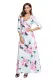 White Floral Print Wrapped Long Boho Dress
