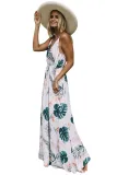 Foiled Flower Print Sexy V Neck Maxi Dress