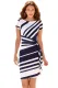 Navy White Stripe Knot Sheath Dress