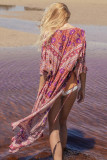 Gypsy Style Lavender Floral Beach Kimono