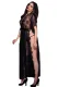 Black Sheer Lace Kaftan Robe with Thong