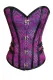 2pcs 14 Steel Bones Buckle Sides Lace up Purple Overbust Corset