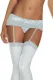 White Lace Mesh Garters With G-String