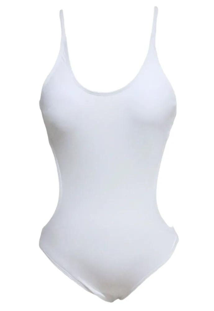 Sexy White One-piece Swimwear with Strings