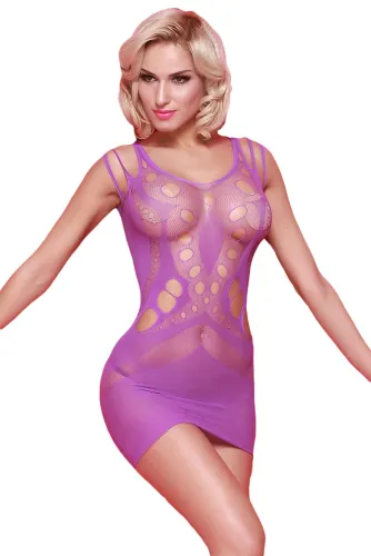 Purple Bubble Cut out Seamless Chemise