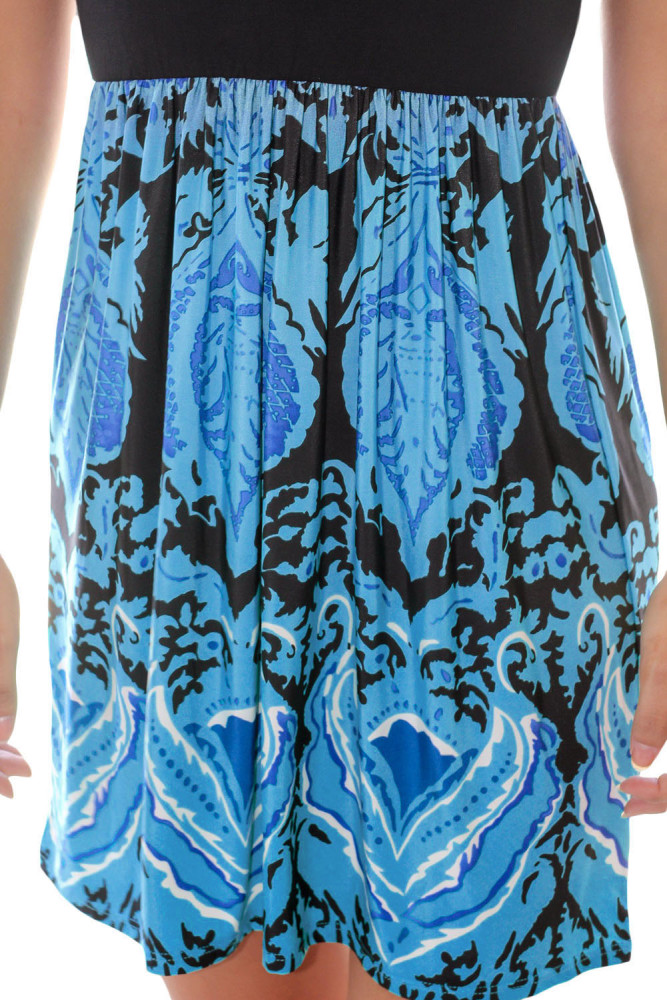 Aqua Printed Short Dress