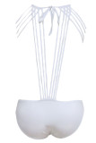 Sexy White One-piece Swimwear with Strings