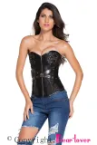 Black Zip Front Steampunk Corset with Thong