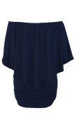 Multiple Dressing Layered Dark Blue Mini Dress