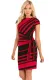 Red Black Stripe Knot Sheath Dress
