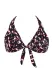 Waterfowl Print Black Retro Tie Front Bikini Top