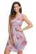 Pink Lace Trim Floral Boho Dress
