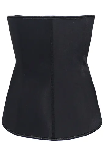 Black 4 Steel Bone Support Trilayer Rubber Waist Cincher
