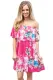 Ruffle Off Shoulder Rosy Floral Mini Dress