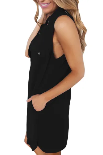 Black Button Down Tunic