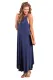 Blue Sexy Chic Sleeveless Asymmetric Trim Maxi Dress