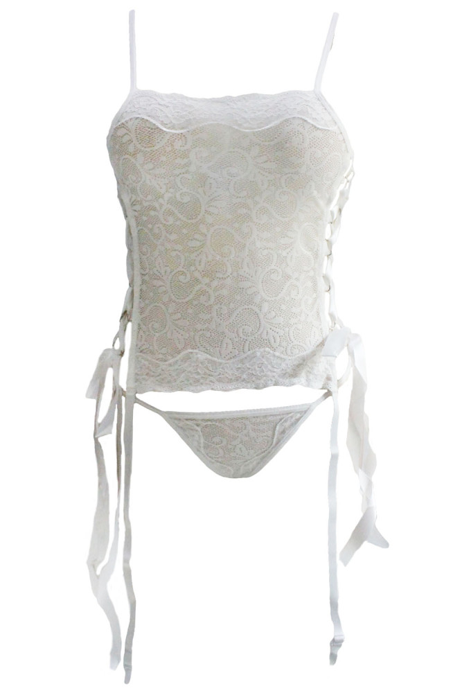 Lace up Stretch Lace Bustier