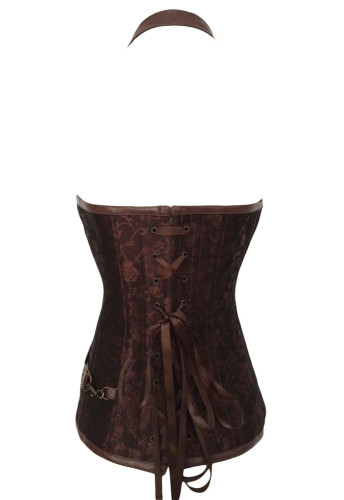14 Steel Bone Steampunk Leather Corset with Thong