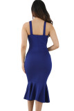 Blue Elegant Mermaid Bodycon Dress