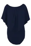 Multiple Dressing Layered Dark Blue Mini Dress