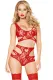Sexy Cutout Red Lace Lingerie Set
