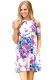 Ruffled Cold Shoulder White Floral Dress
