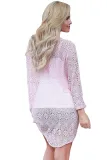 Sexy Sheer Pink Lace Kimono Beachwear