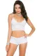 White Stretch Lace Bralette Lingerie Set