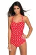 Vintage Inspired 1950s Style Red Polka Dot Teddy Swimsuit