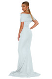White Off-shoulder Mermaid Wedding Party Gown