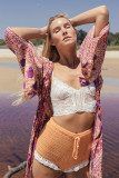 Gypsy Style Lavender Floral Beach Kimono