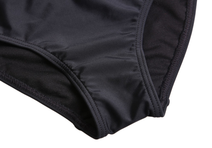 Black 2pcs Fringe Halter Bikini Swimsuit