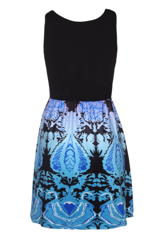 Aqua Printed Short Dress