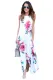 White Floral Pocketed Holiday Maxi Boho Dress
