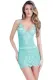 Acid Blue Eyelash Lace Chemise