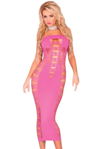 Pink Big Spender Long Pink Tube Dress
